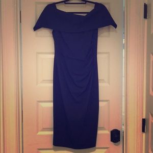 Vince Camuto Popover Midi Dress in Colbalt.